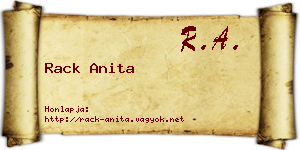 Rack Anita névjegykártya